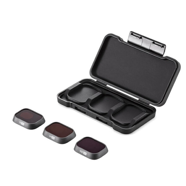 DJI Mini 3 Pro ND Filters Set ND16/64/256 omogućava Vam da kontrolišete brzinu zatvarača i slikate duge ekspozicije. Svaki od tri uključena ND filtera pomaže da se smanji količina svetlosti koja pada na senzor kamere.